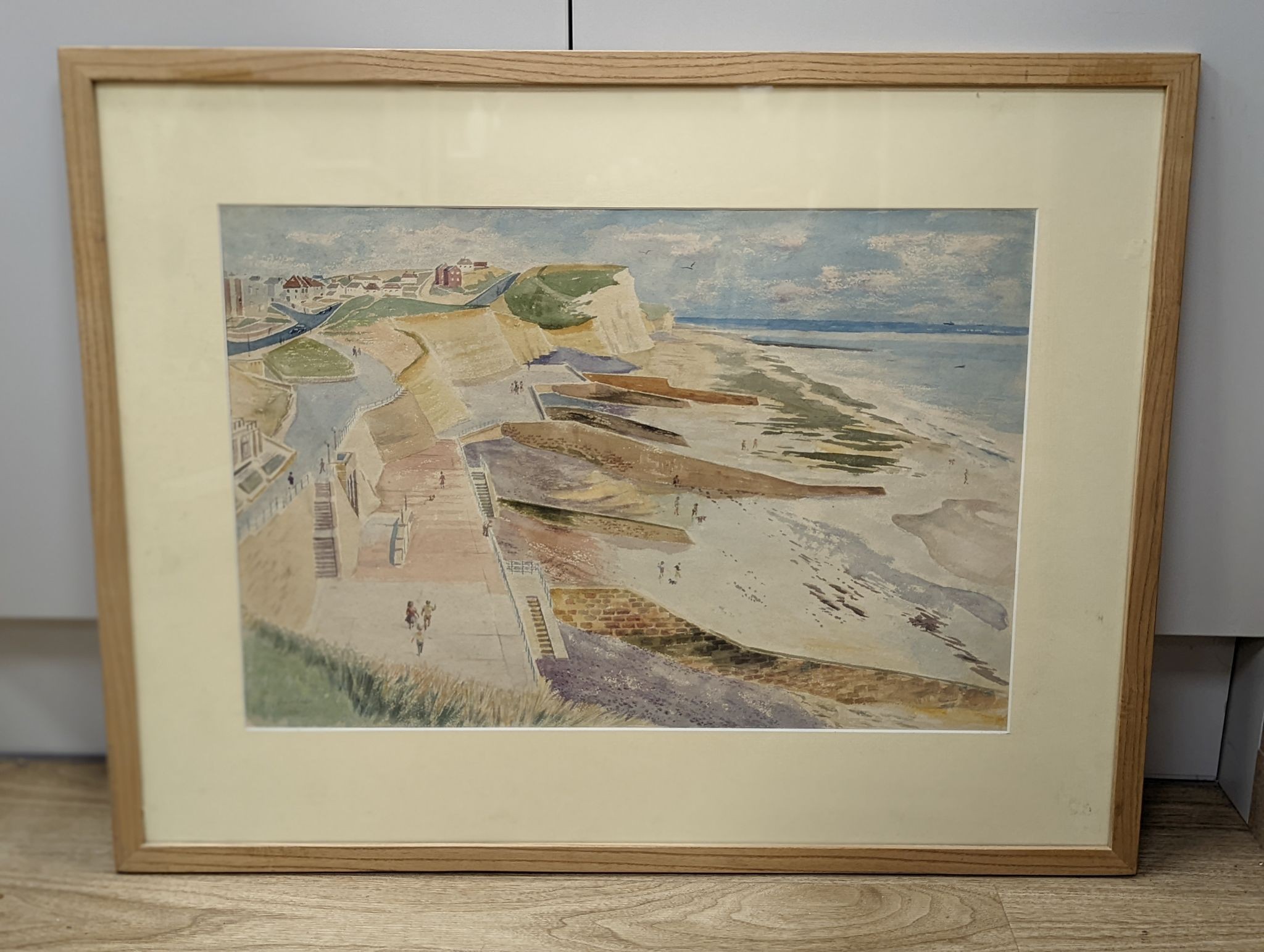 Guy Malet, watercolou, Coastal scene, signed and dated '61, 36 x 53cm